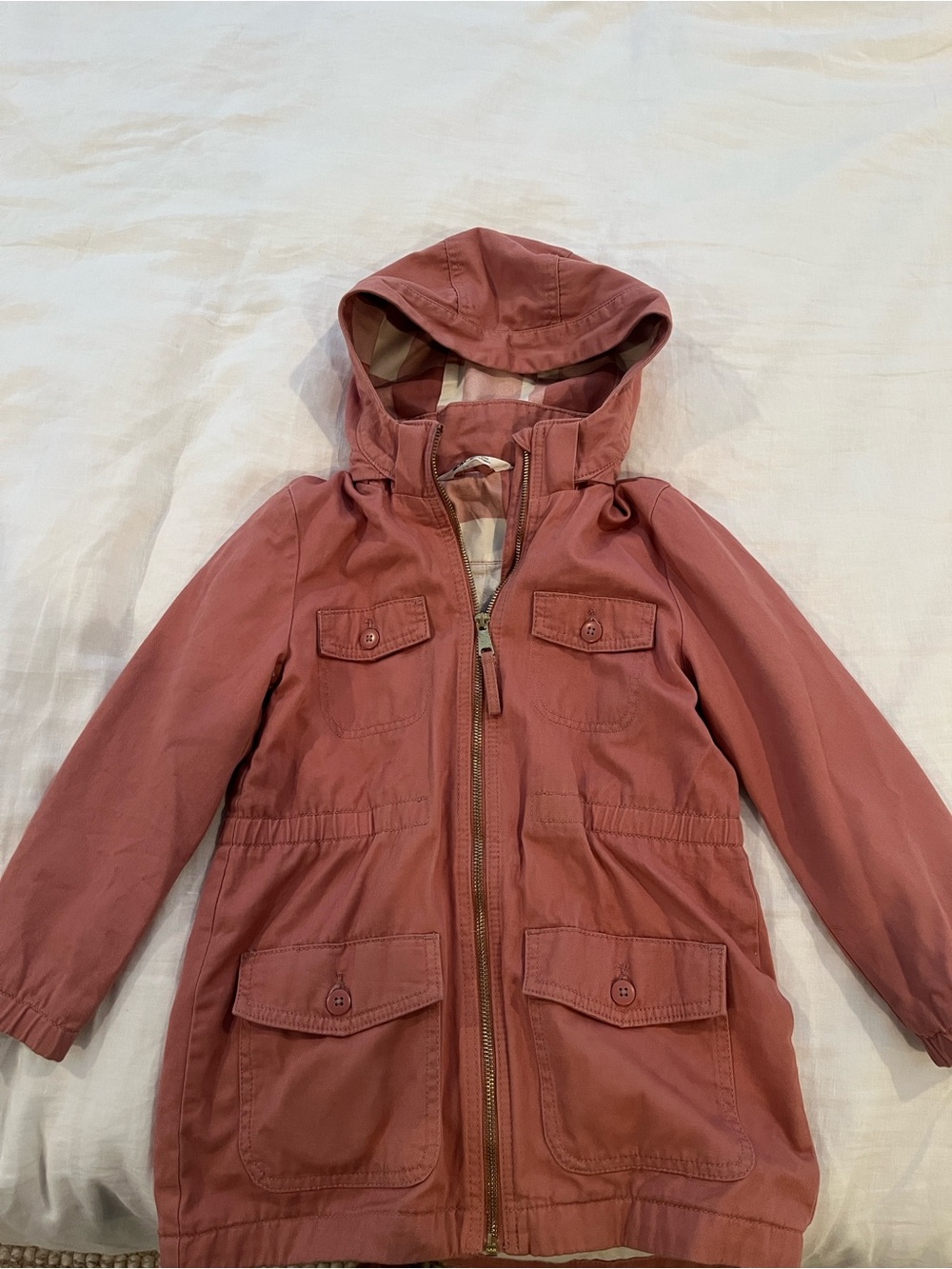 H&M Kids' Hooded Utility Jacket - Dusty Rose, Size 6x